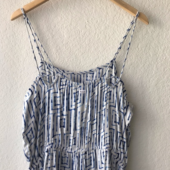 RVCA Lily Romper Blue White Printed NWT Romper L - Picture 8 of 16